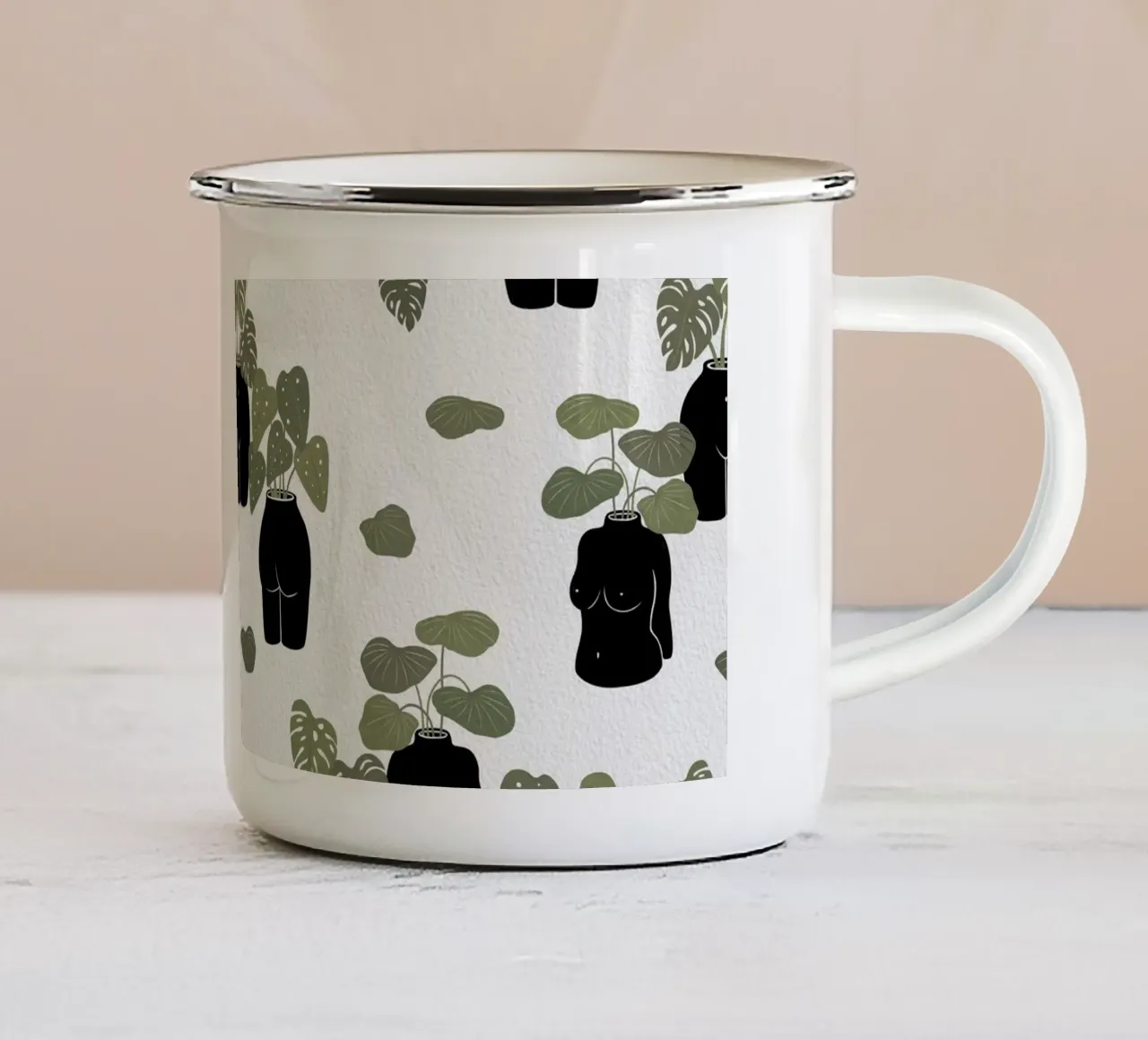 Vaso body-tanical tazza in smalto da Orara Studio