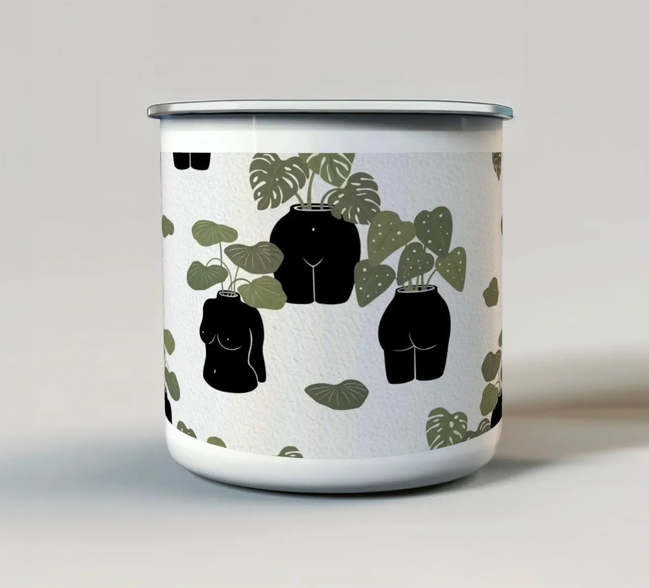 Vaso body-tanical tazza in smalto da Orara Studio