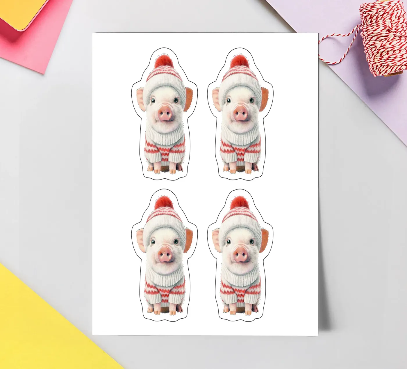 Winter piglets sticker sheet by Graphit und Farbe