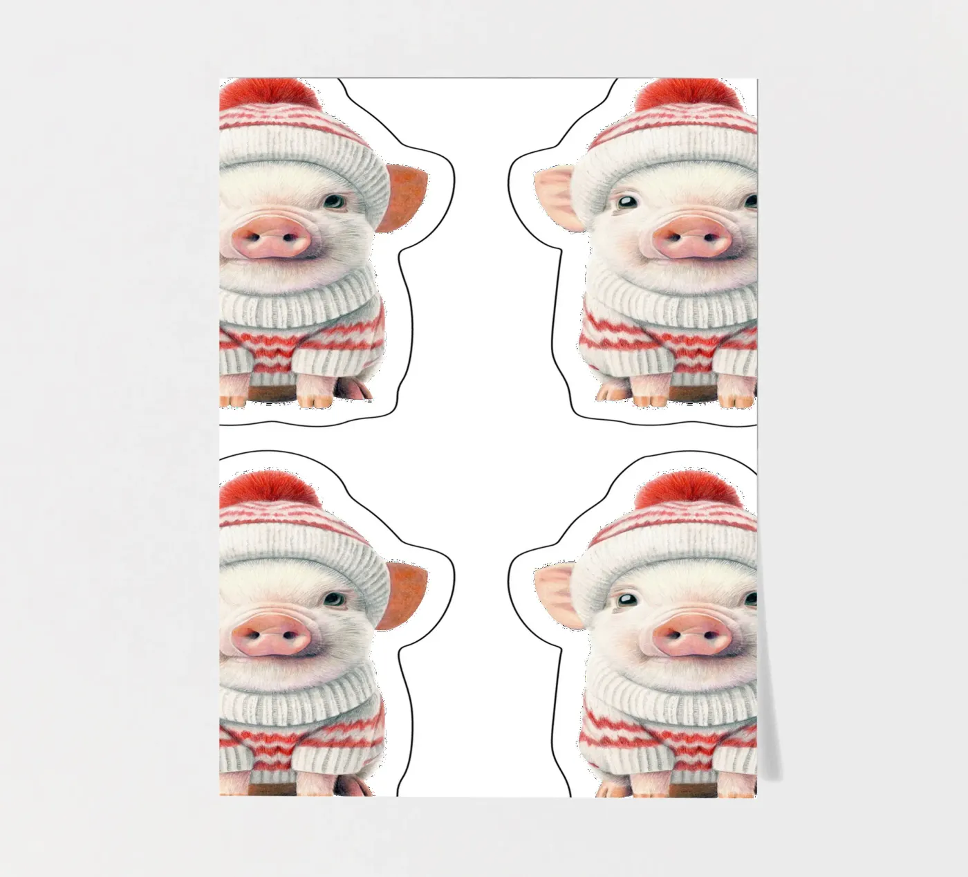 Winter piglets sticker sheet by Graphit und Farbe