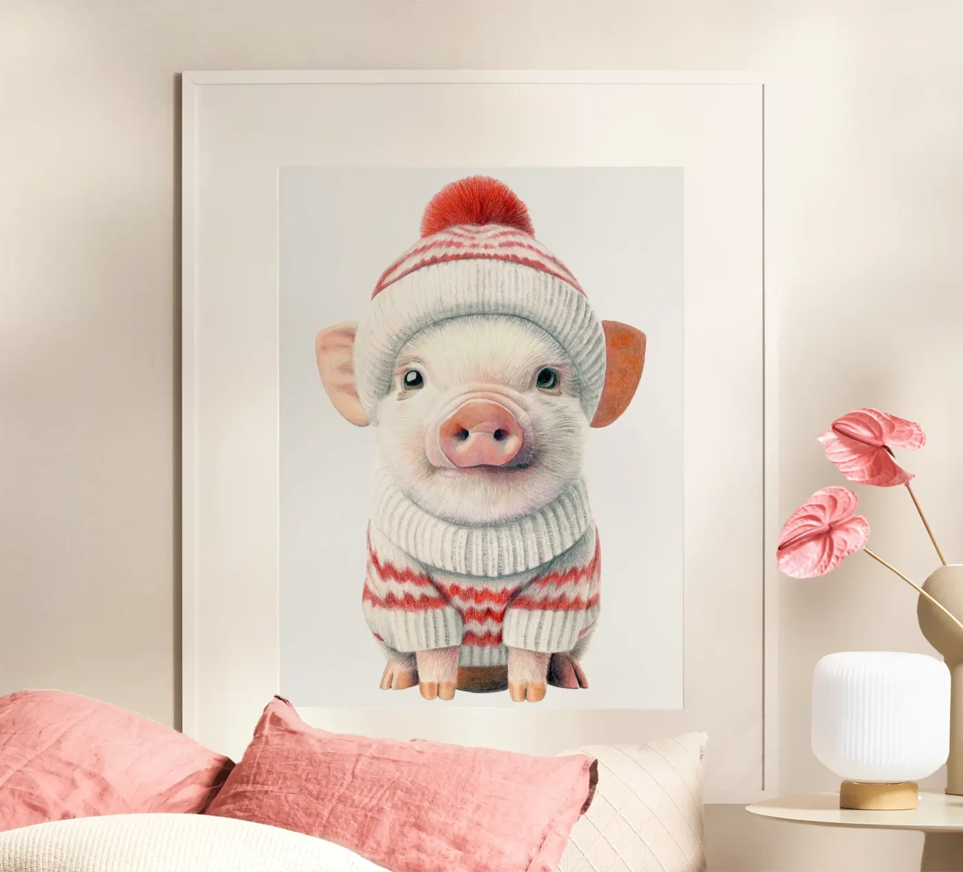 Winter piglets poster by Graphit und Farbe