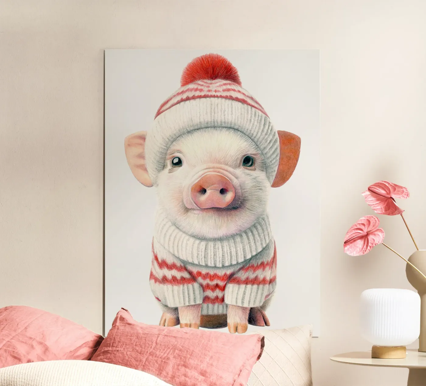 Winter piglets poster by Graphit und Farbe