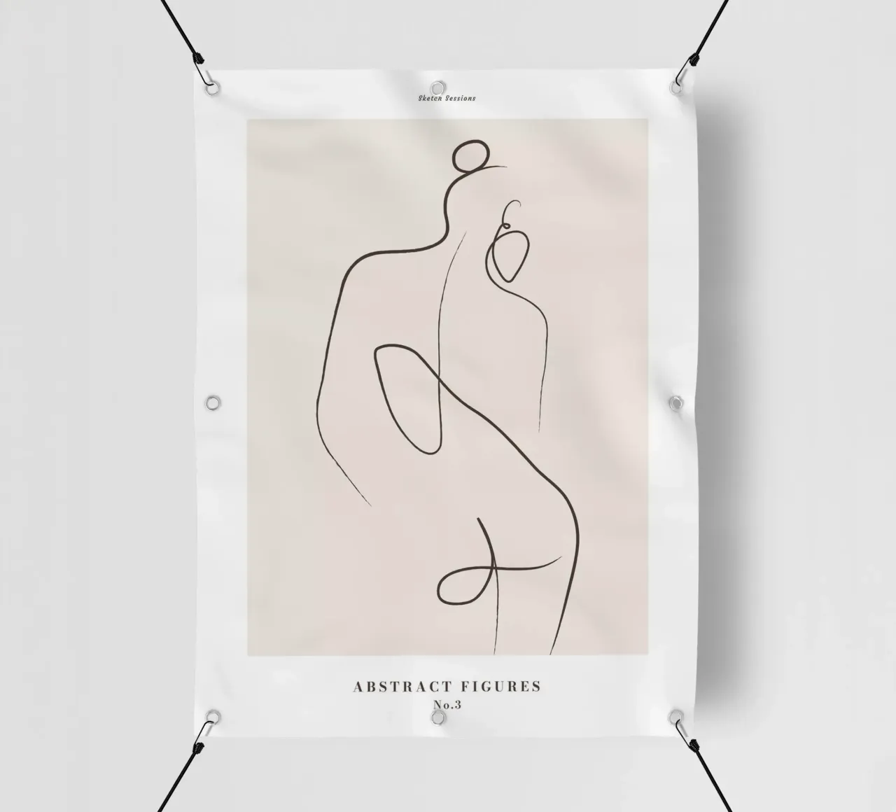 Figure astratte - Line art design minimalista telo in pvc da Whole©