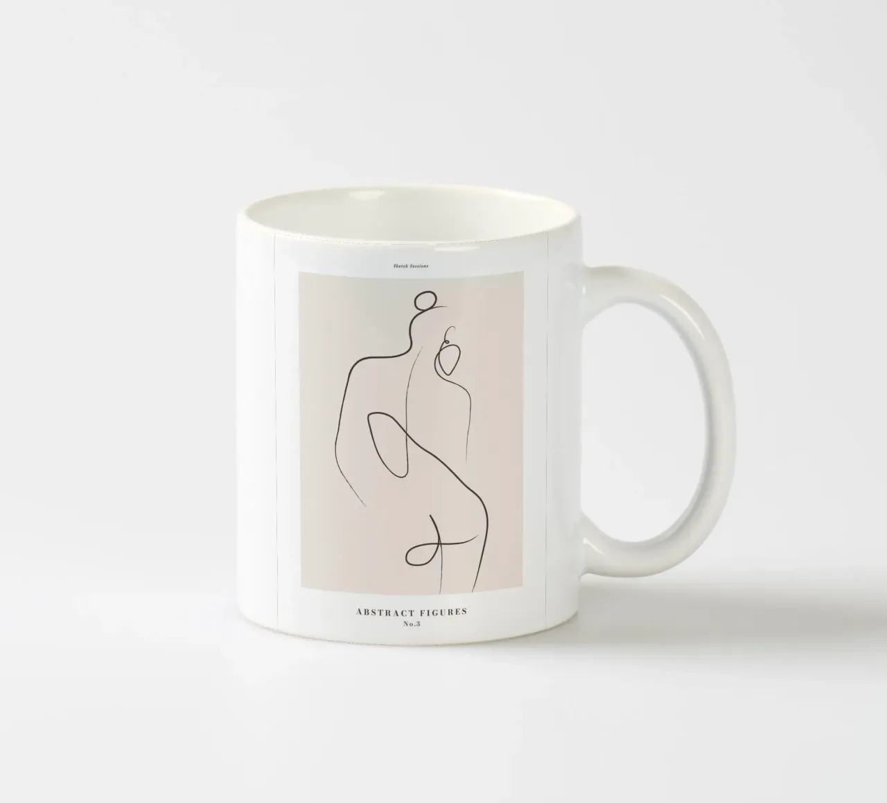 Figure astratte - Line art design minimalista tazza in ceramica da Whole©