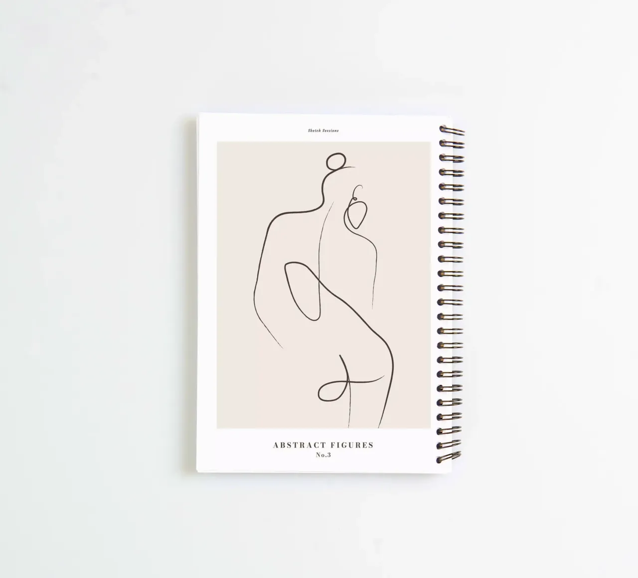 Abstract figures - Minimalist line art design spiral notebook by Whole©