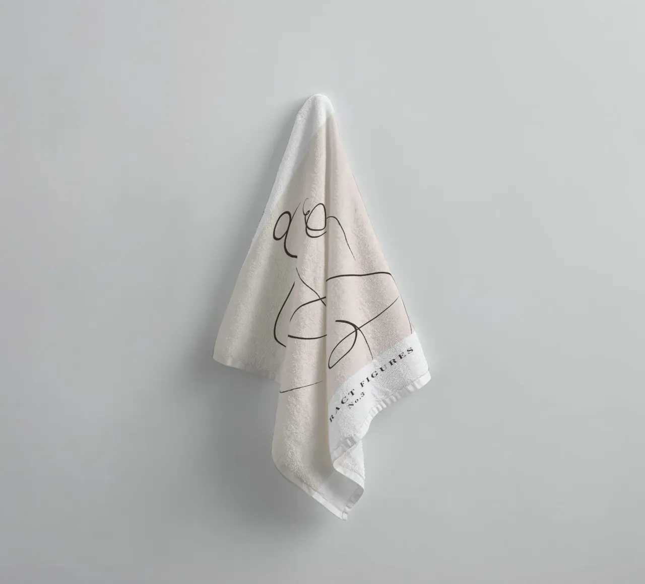 Abstract figures - Minimalist line art design towel by Whole©