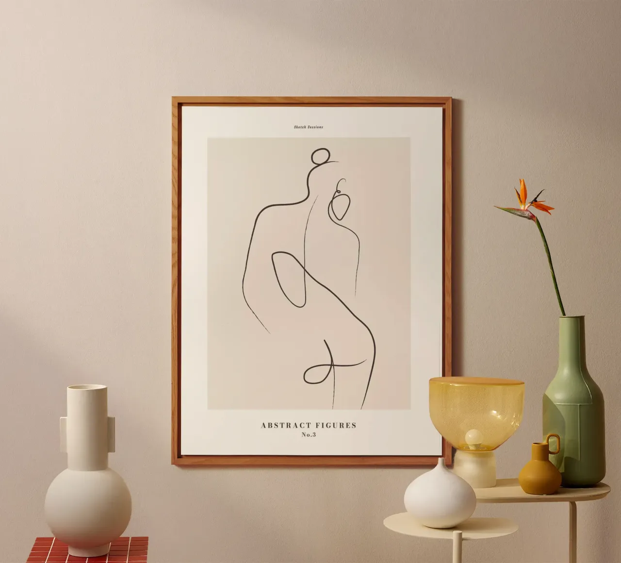 Figure astratte - Line art design minimalista alluminio dibond da Whole©