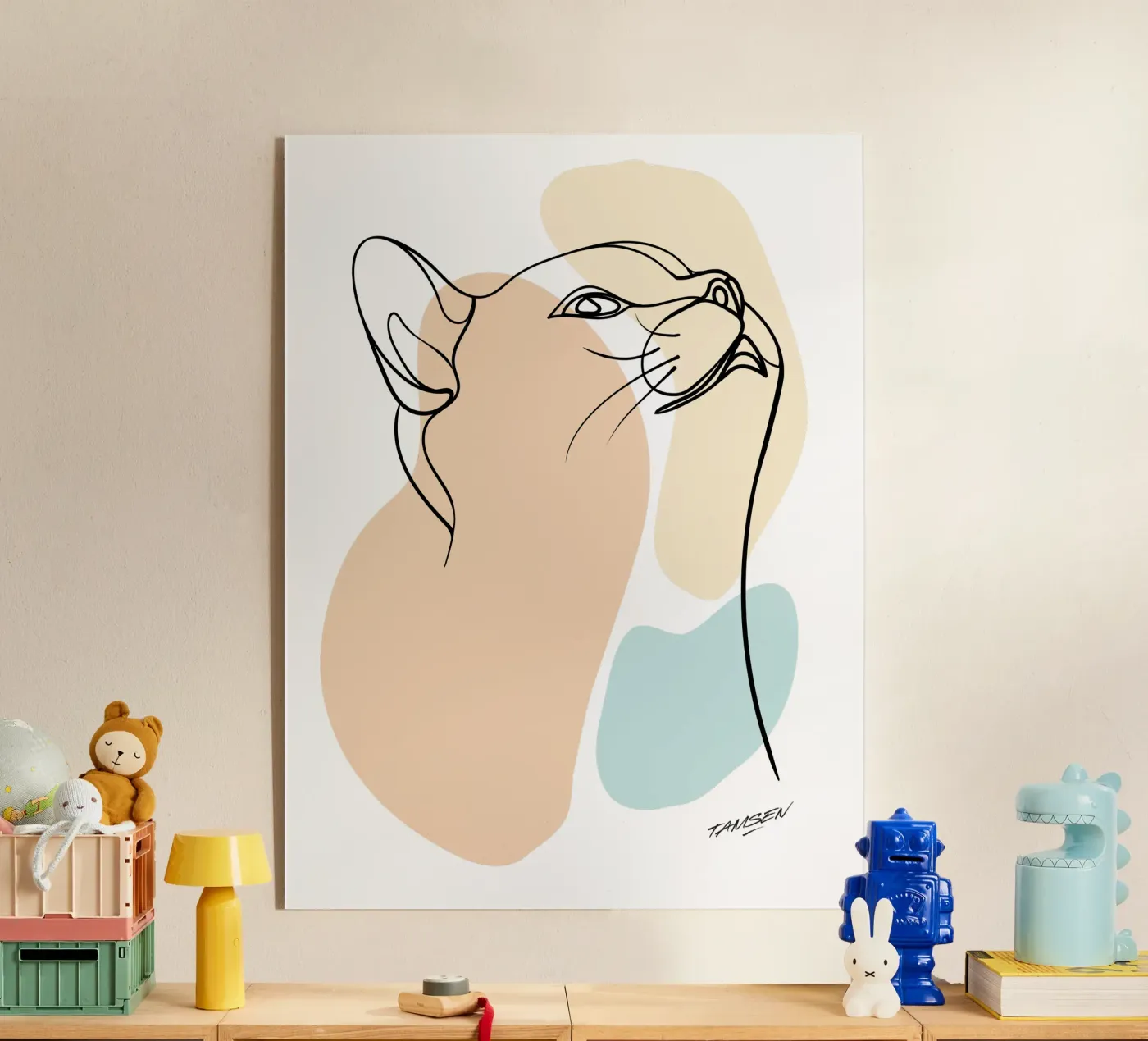 Cat Life acryl van Tamsen Design