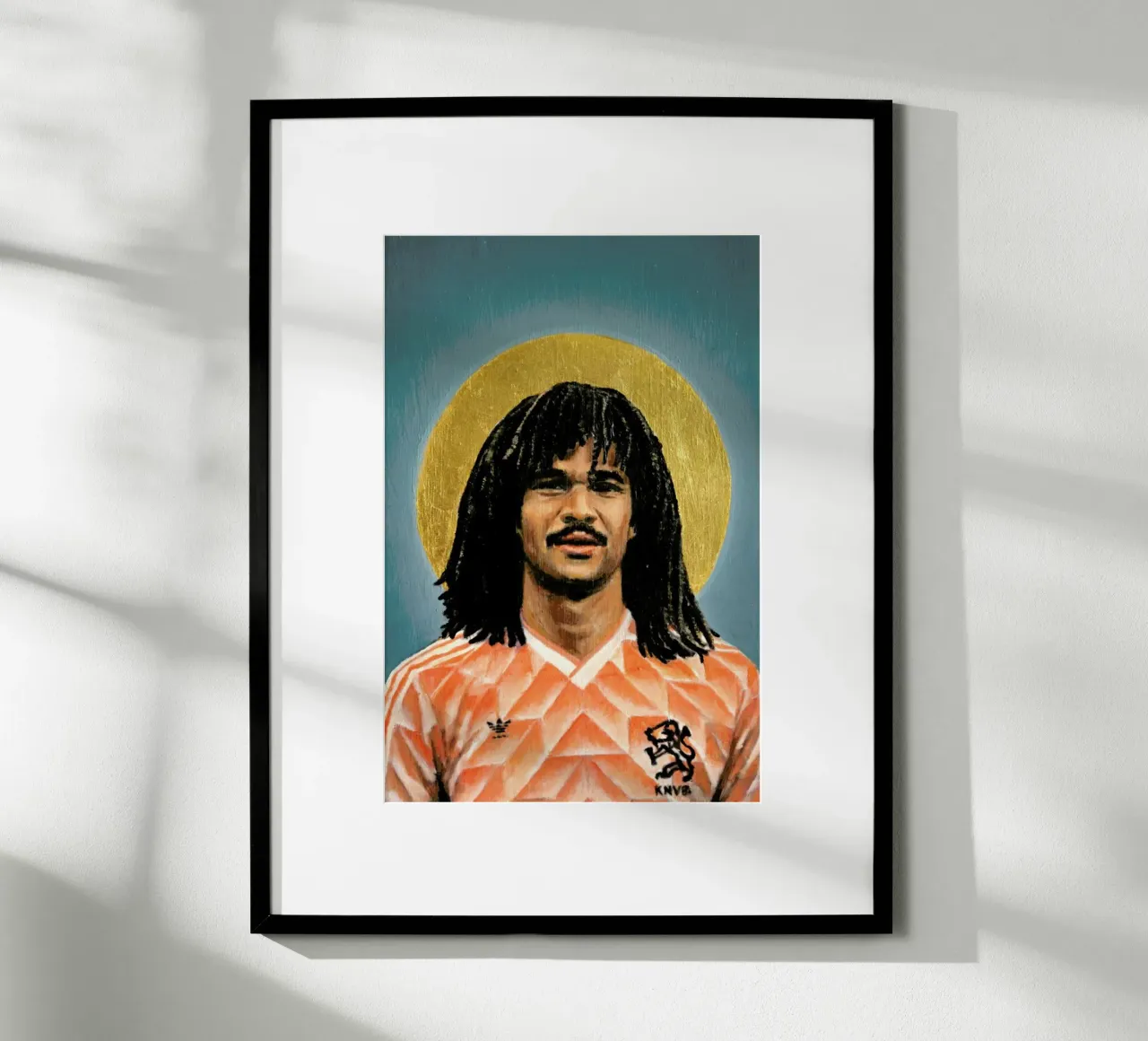 Football Icon - Ruud Gullit poster con telaio in alluminio da David Diehl