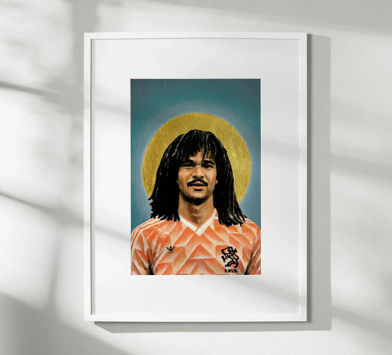 Football Icon - Ruud Gullit poster con telaio in alluminio da David Diehl