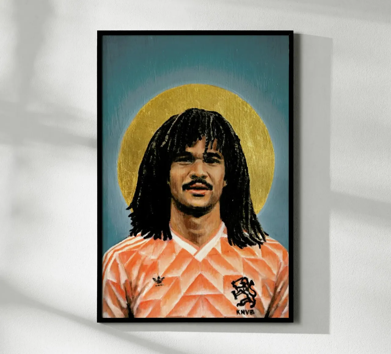 Football Icon - Ruud Gullit poster con telaio in alluminio da David Diehl