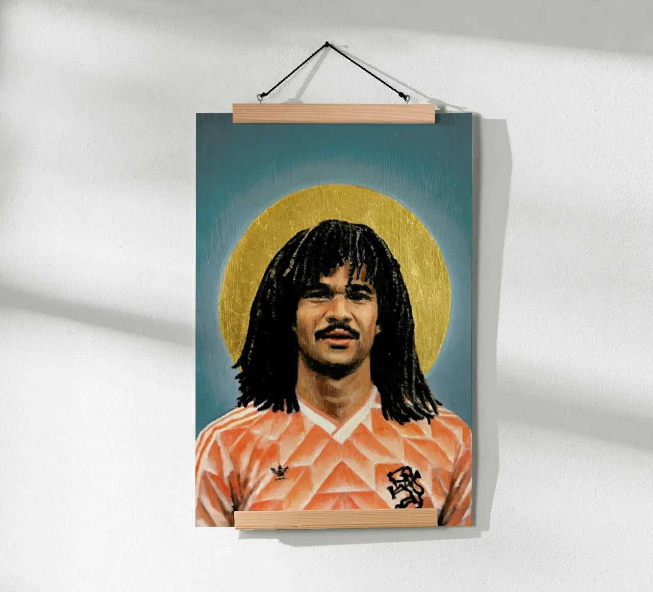 Football Icon - Ruud Gullit poster con telaio in alluminio da David Diehl