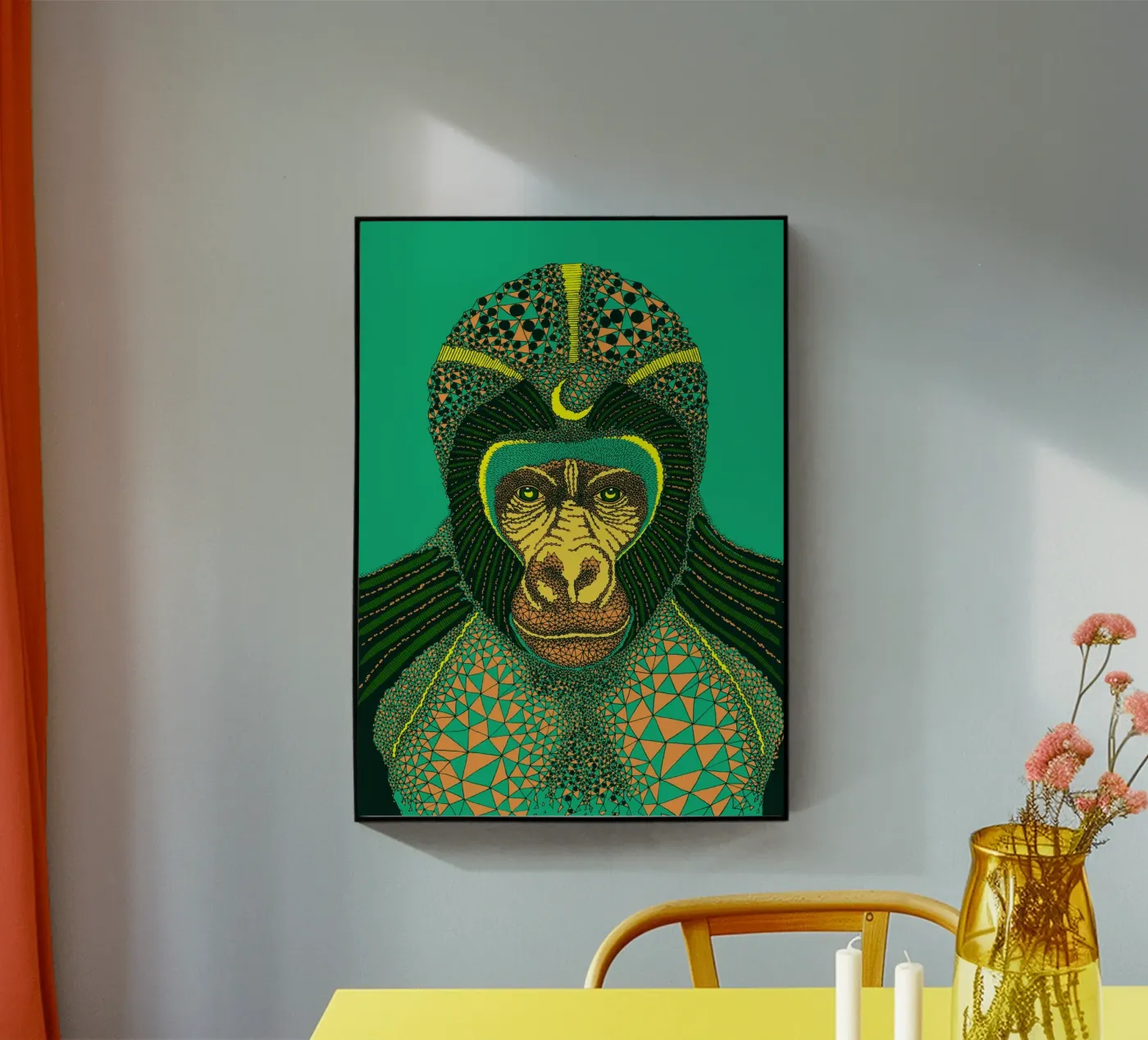 Gorilla acryl van Artsymalistic