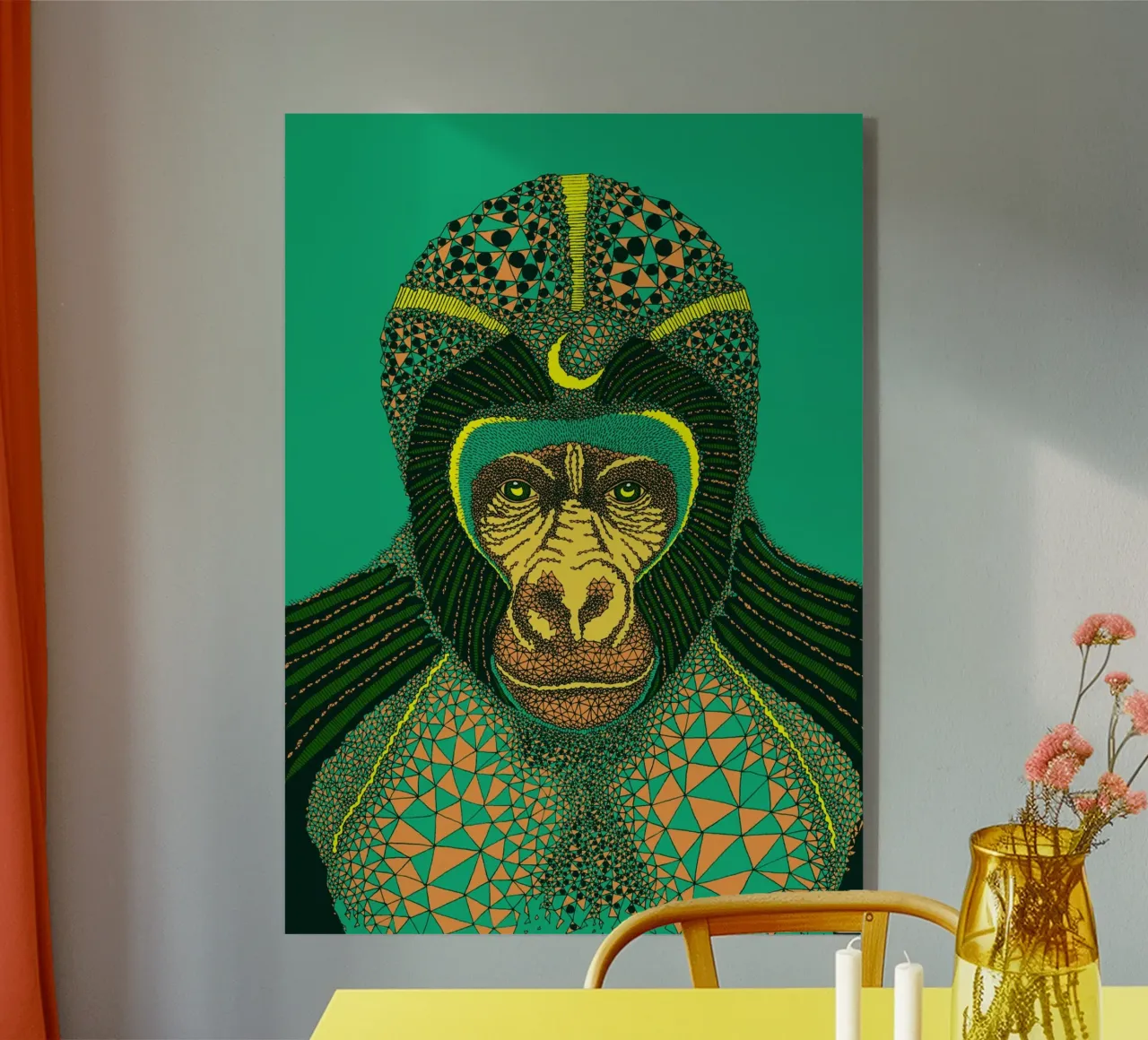 Gorilla acryl van Artsymalistic