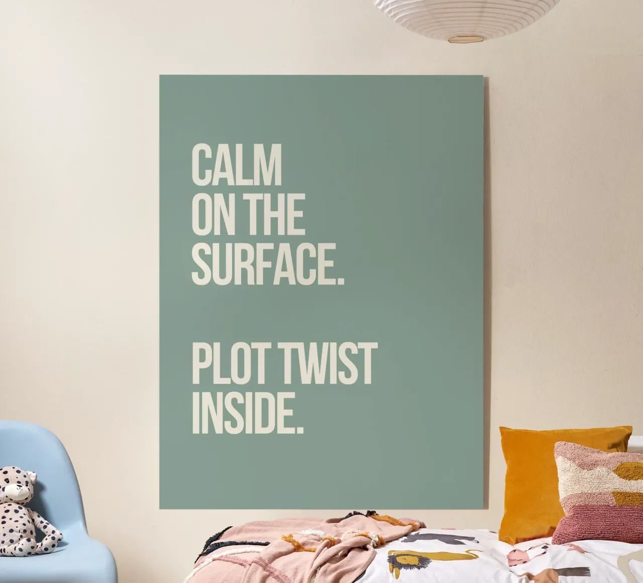 Calm on the Surface, Plot Twist Inside plexiglass da Between Lines