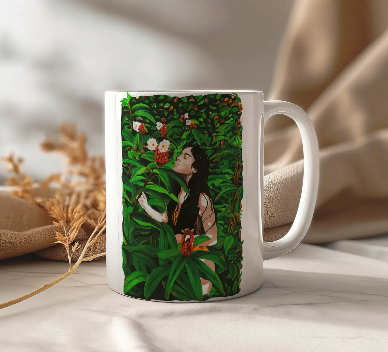 Serenità nella giungla tazza in ceramica da Raquel Leyva