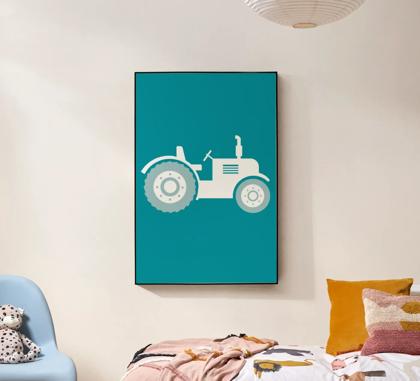 tracteur turquoise plexiglass da alexiableu