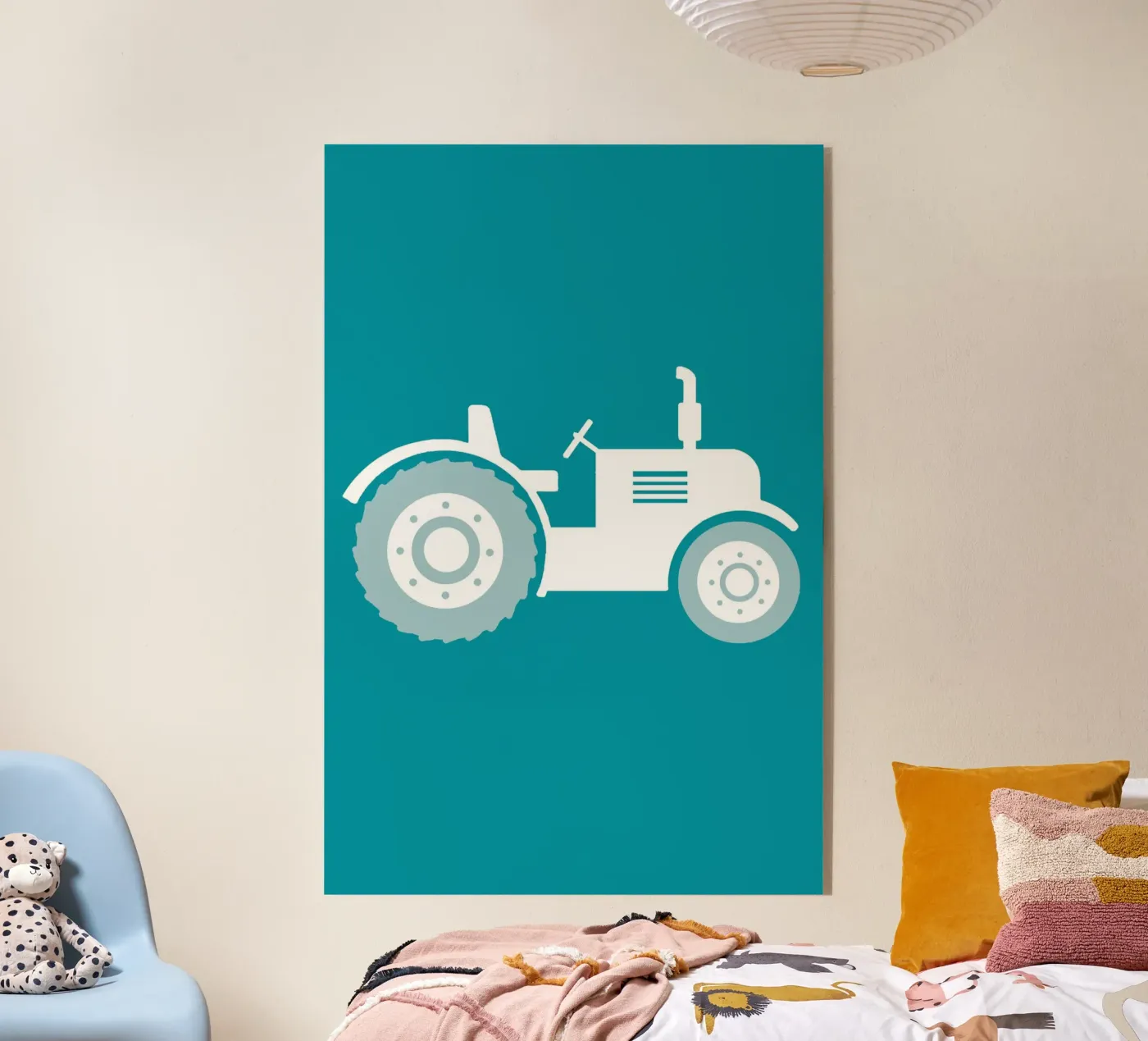 tracteur turquoise plexiglass da alexiableu