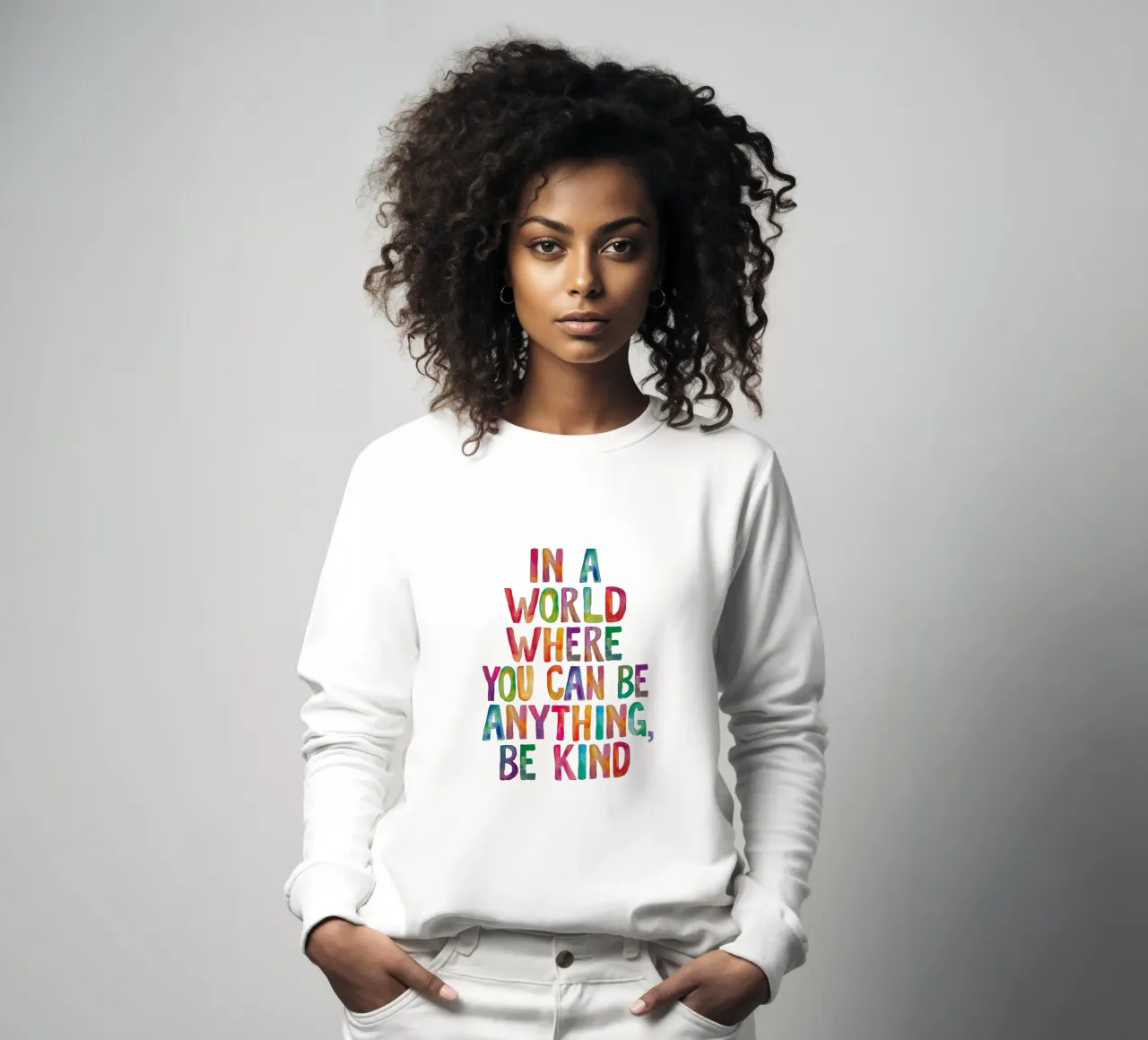 In un mondo in cui si può essere qualsiasi cosa, sii gentile Typografie felpa da THE MOTIVATED TYPE
