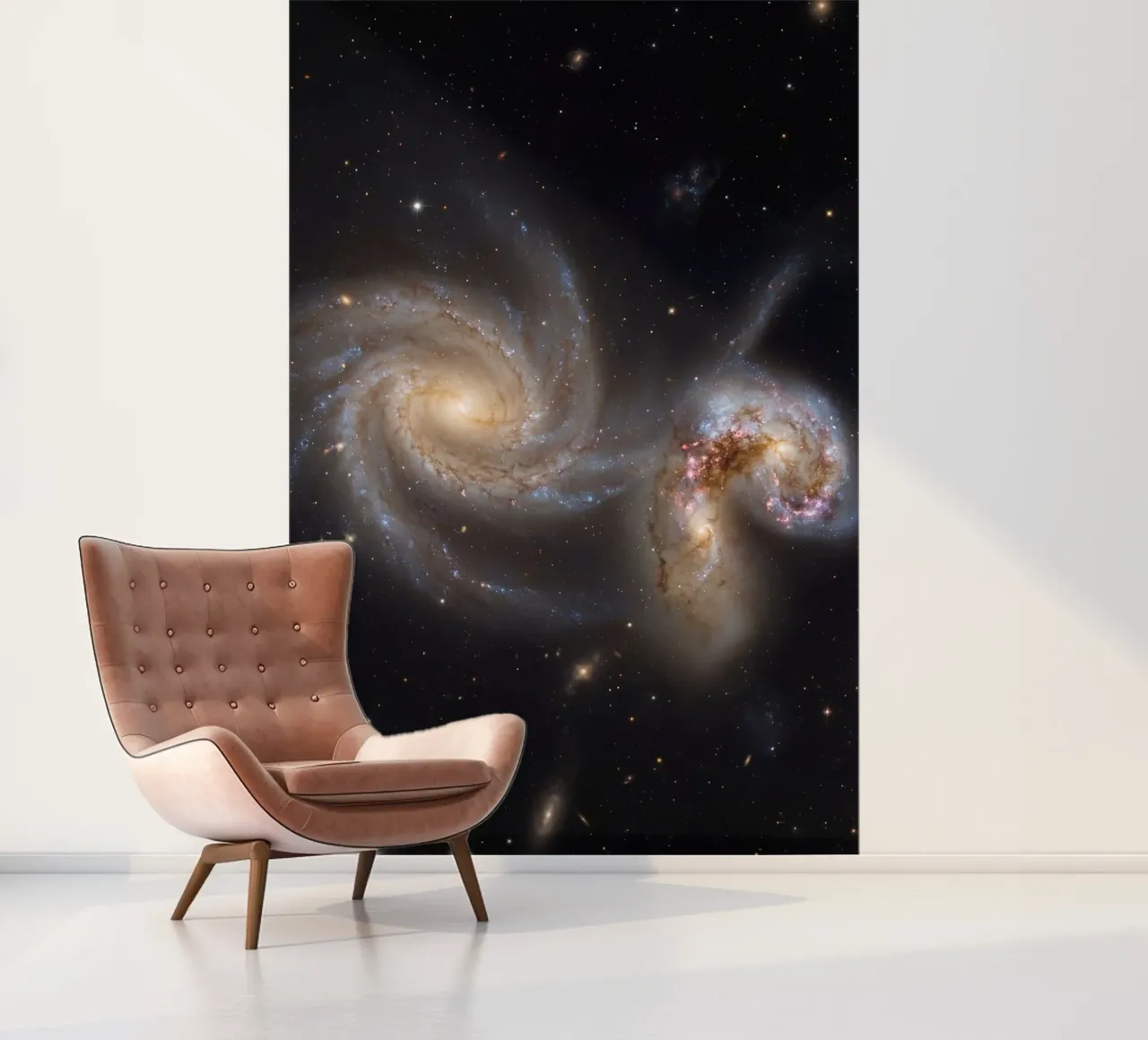 Cosmic interaction fotobehang van Stellar Dream Art