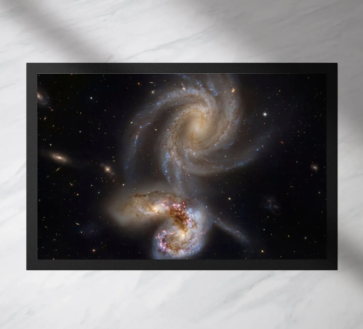 Cosmic interaction Fußmatte von Stellar Dream Art