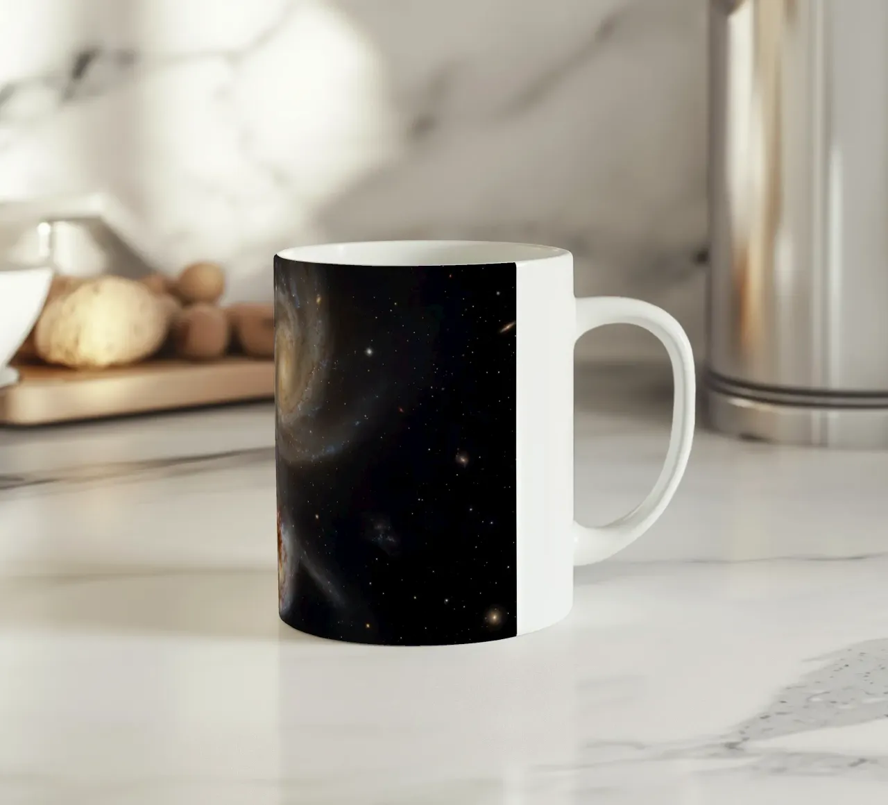 Cosmic interaction ceramic mug by Stellar Dream Art