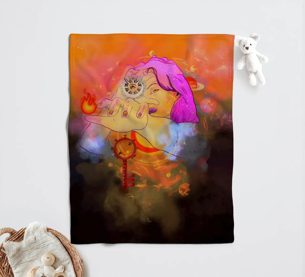 Portal of Perception fleece blanket by Raquel Leyva