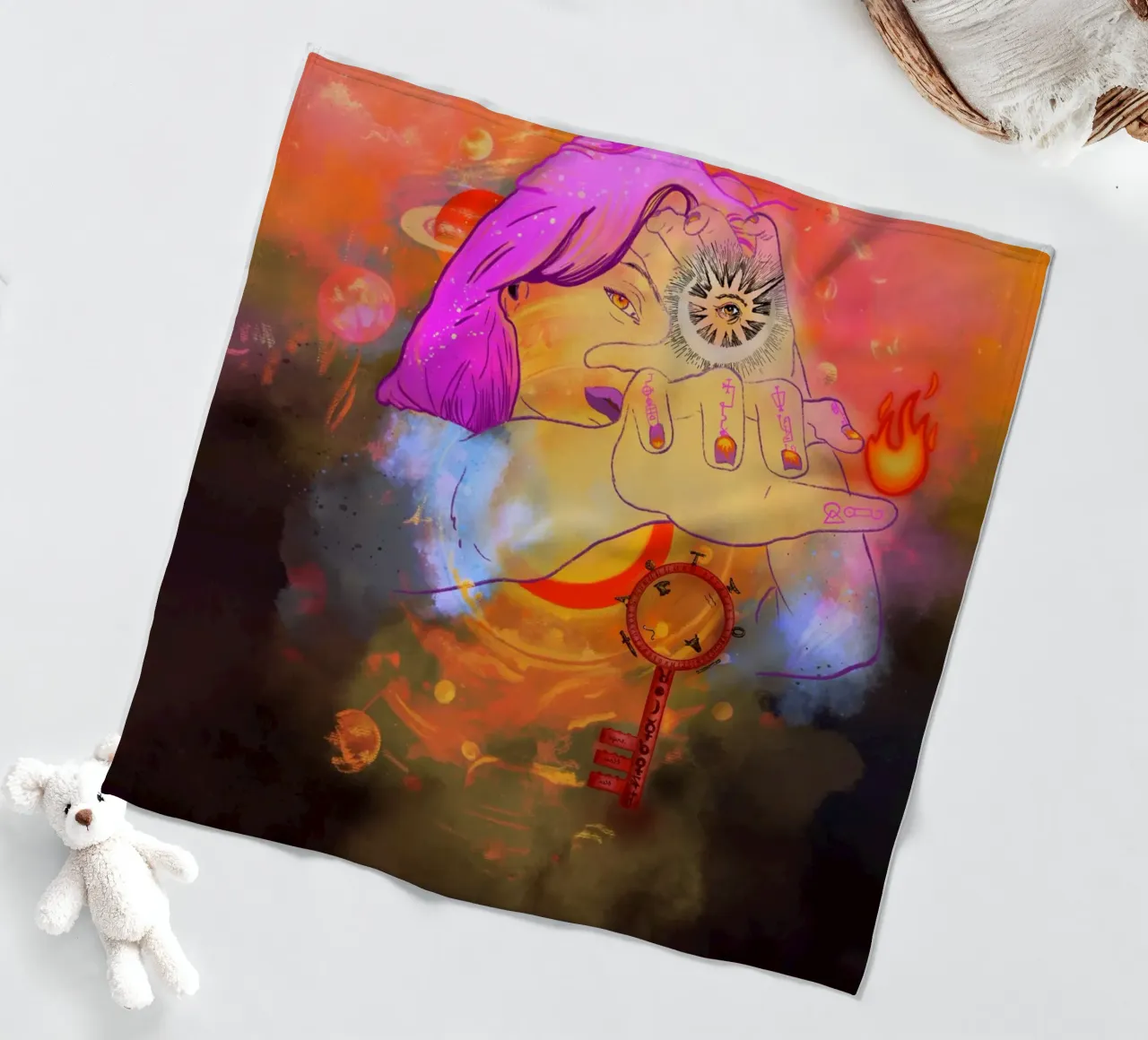 Portal of Perception fleece blanket by Raquel Leyva