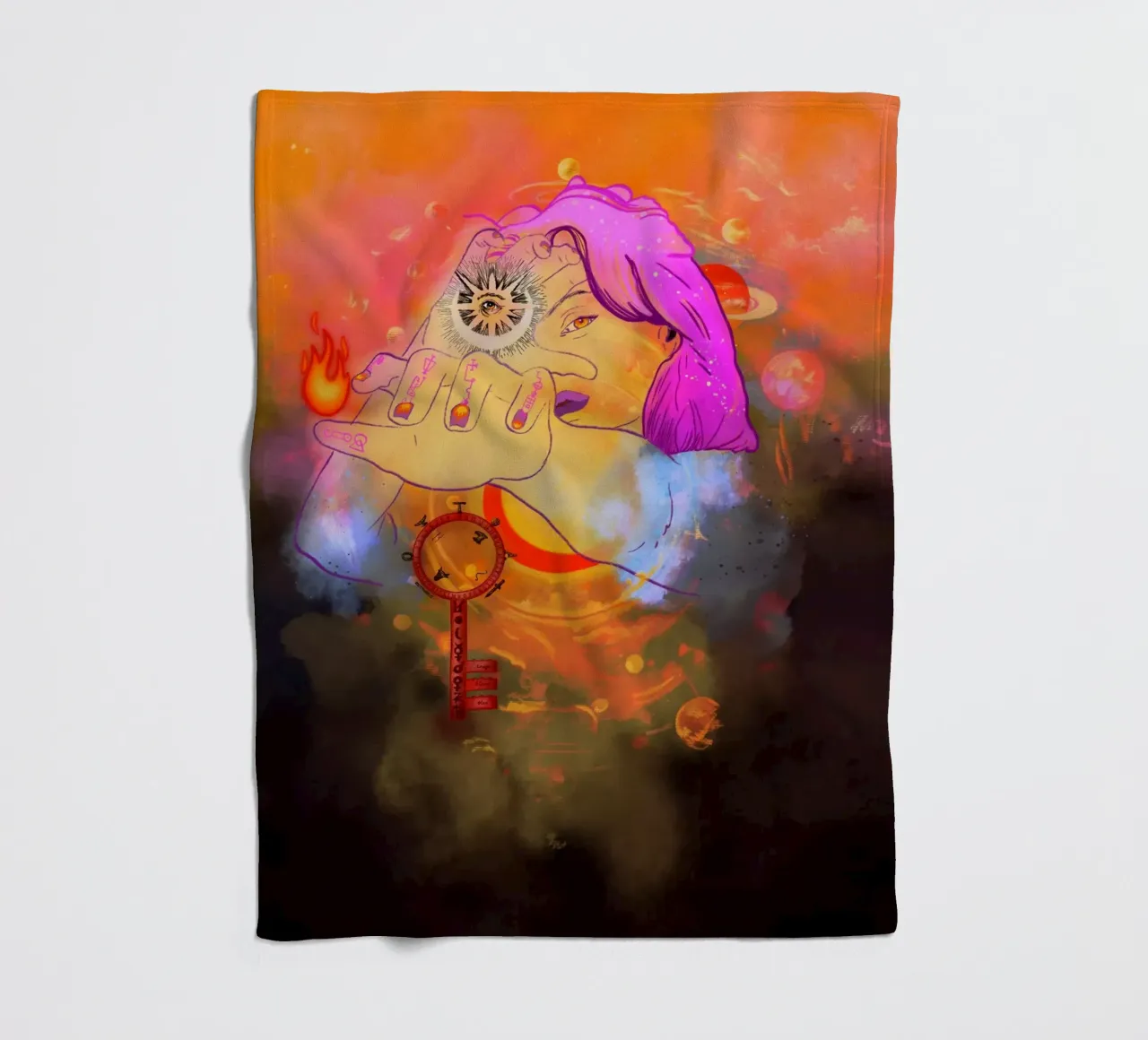 Portal of Perception fleece blanket by Raquel Leyva