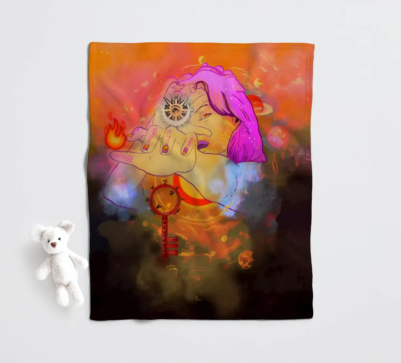 Portal of Perception fleece blanket by Raquel Leyva