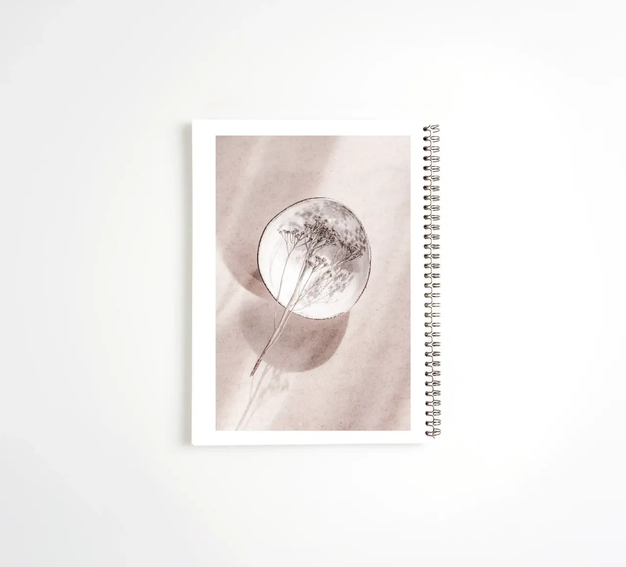Delicate nature - still life with dried flowers spiral notebook by Whole©