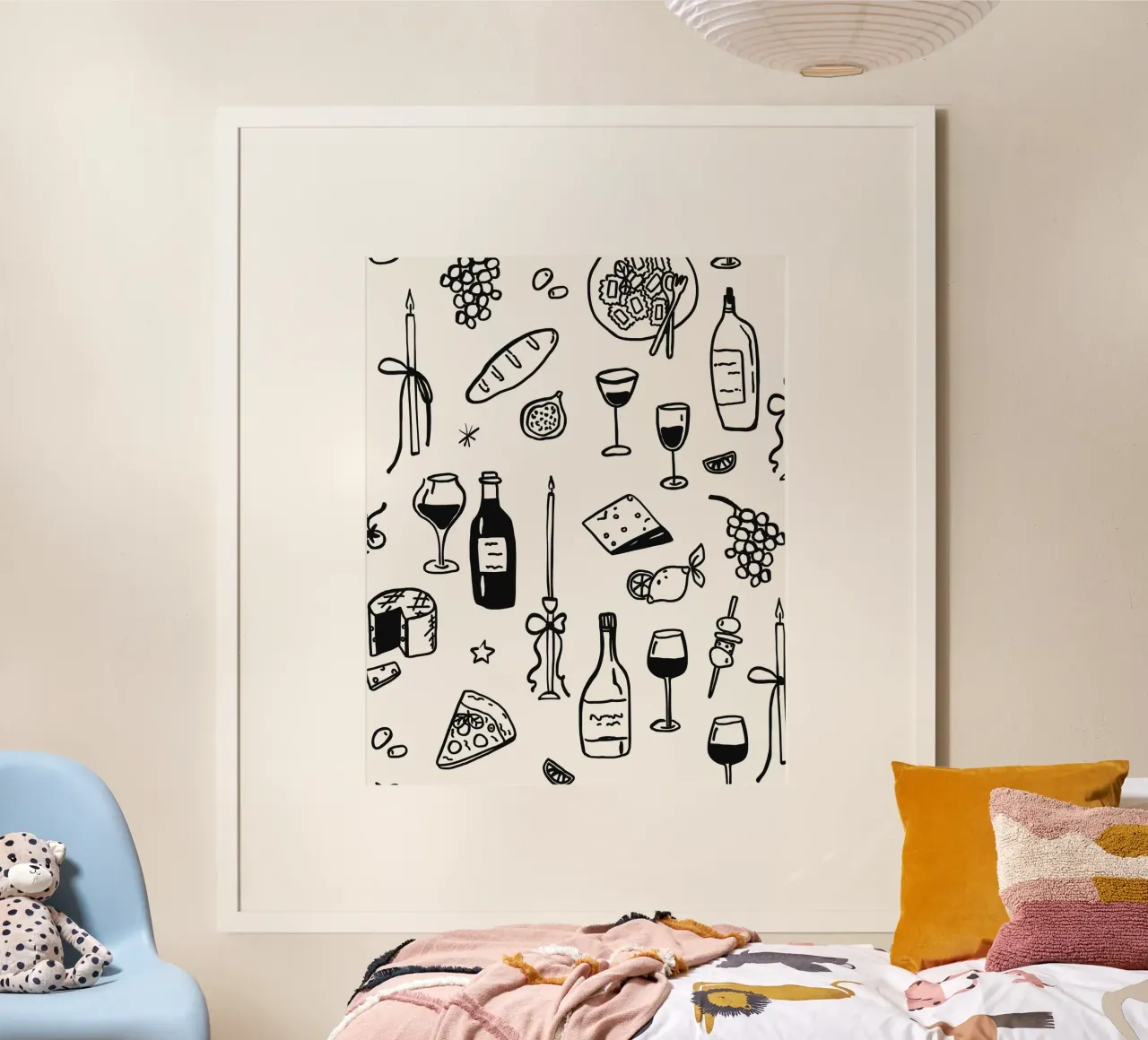 WINE & DINE PATTERN poster da THE WINE CLUB