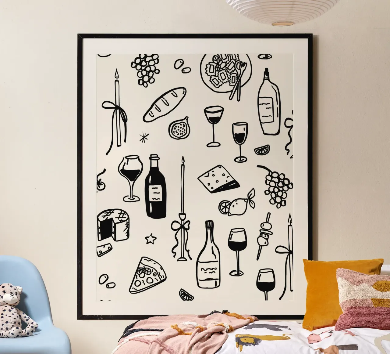 WINE & DINE PATTERN poster da THE WINE CLUB