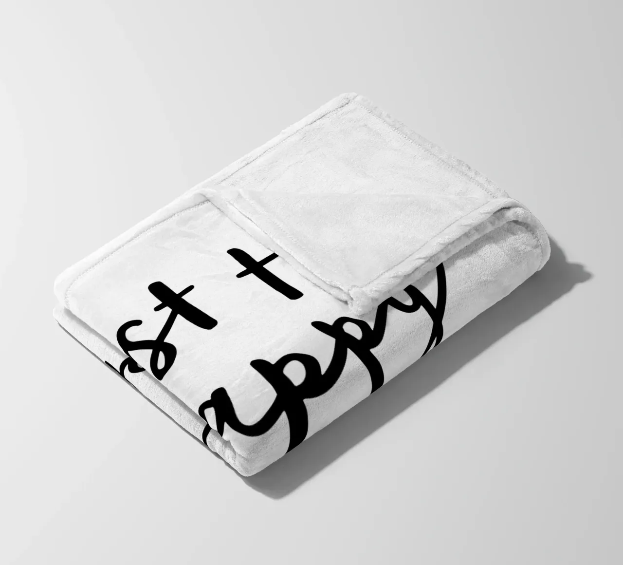 Existieren, um glücklich zu sein, nicht um zu beeindrucken Typografie Design Fleecedecke von THE MOTIVATED TYPE