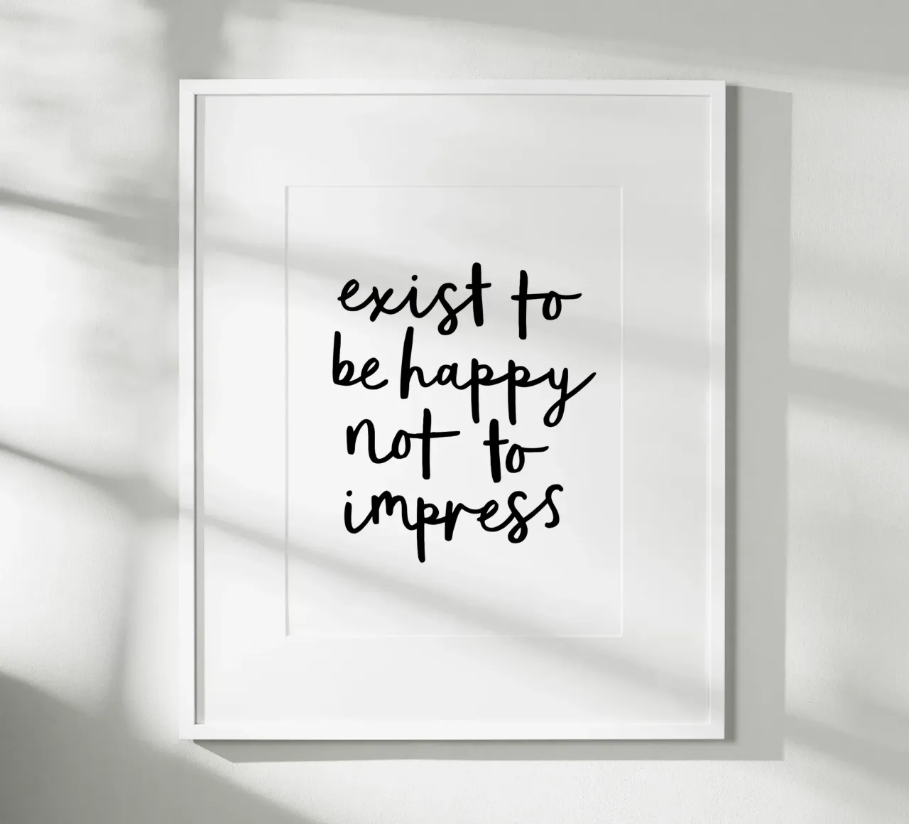 Exister pour être heureux et non pour impressionner Typografie Design poster de THE MOTIVATED TYPE