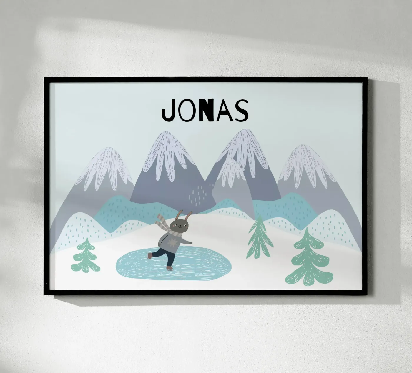 Ice skating hare poster by artographieHome