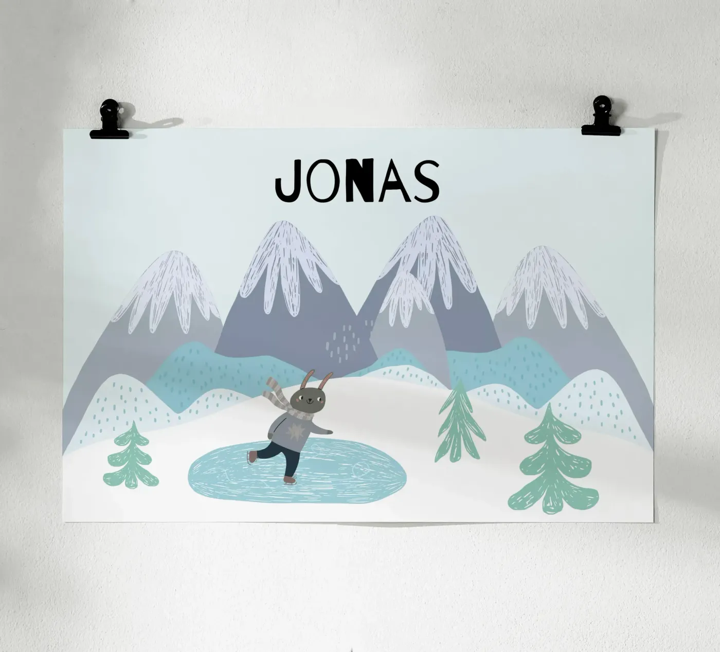 Ice skating hare poster by artographieHome