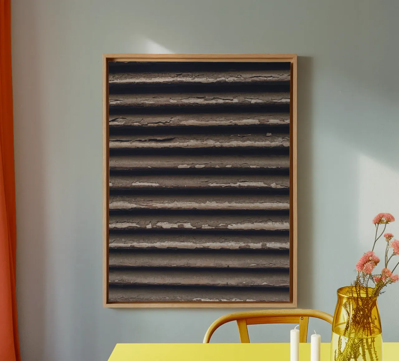 Rustic texture - vintage textured art canvas with Floater frame by Whole©