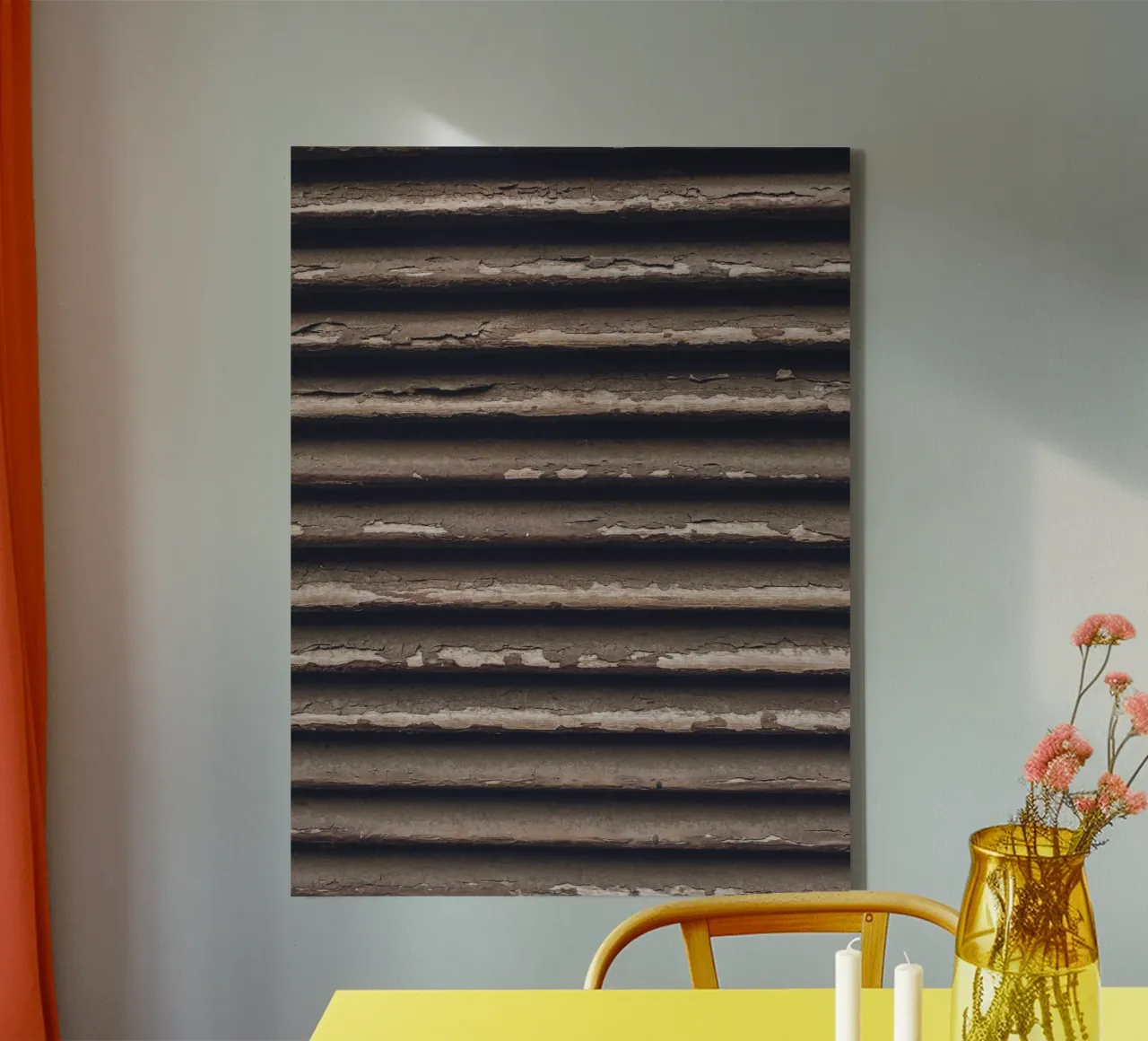 Rustic texture - vintage textured art canvas with Floater frame by Whole©