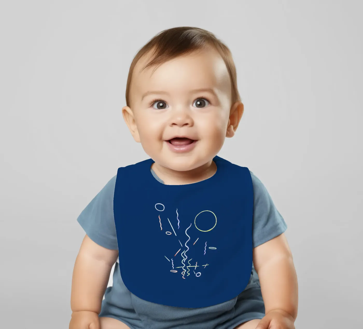 Neon stripes baby bib by Studio Driver