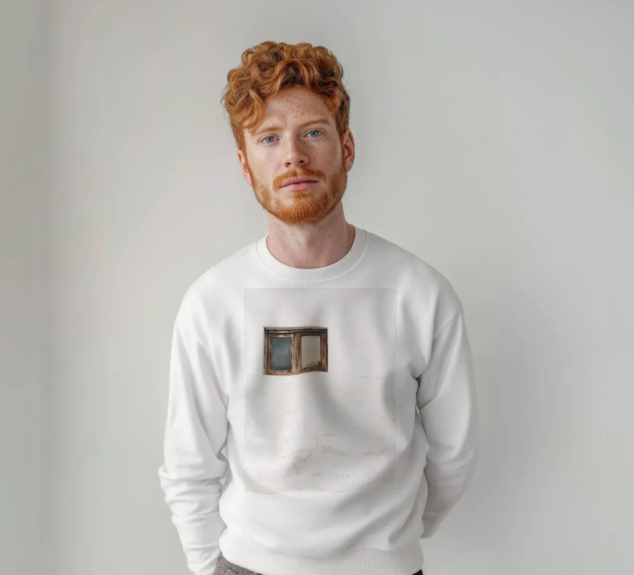 Rustic window - Minimalist architectural art sweatshirt by Whole©