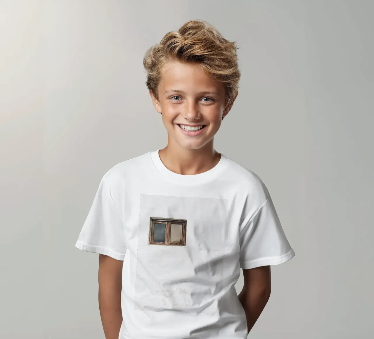 Rustic window - Minimalist architectural art kids t-shirt by Whole©