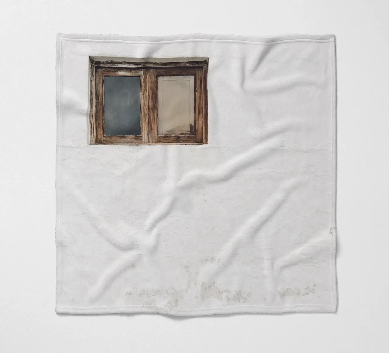 Rustic window - Minimalist architectural art fleece blanket by Whole©