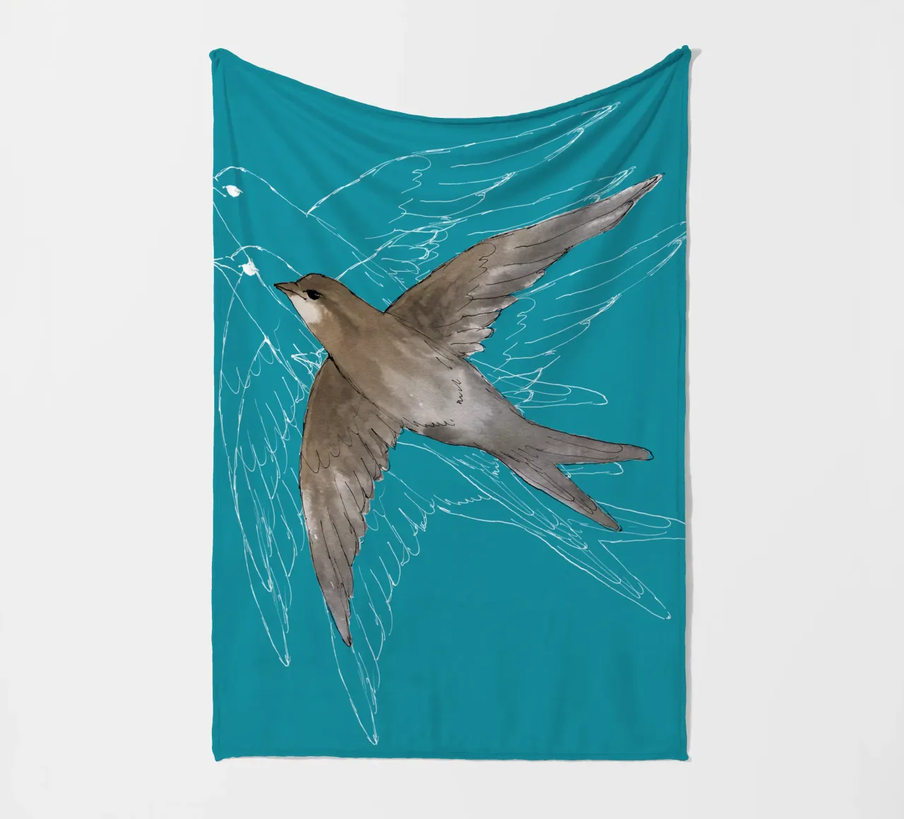 Common Swift in the air fleece blanket by BwiseLizzy