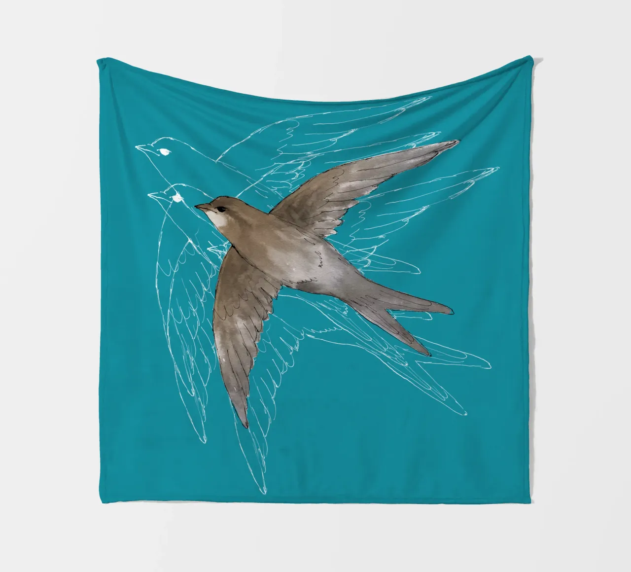 Common Swift in the air fleece blanket by BwiseLizzy