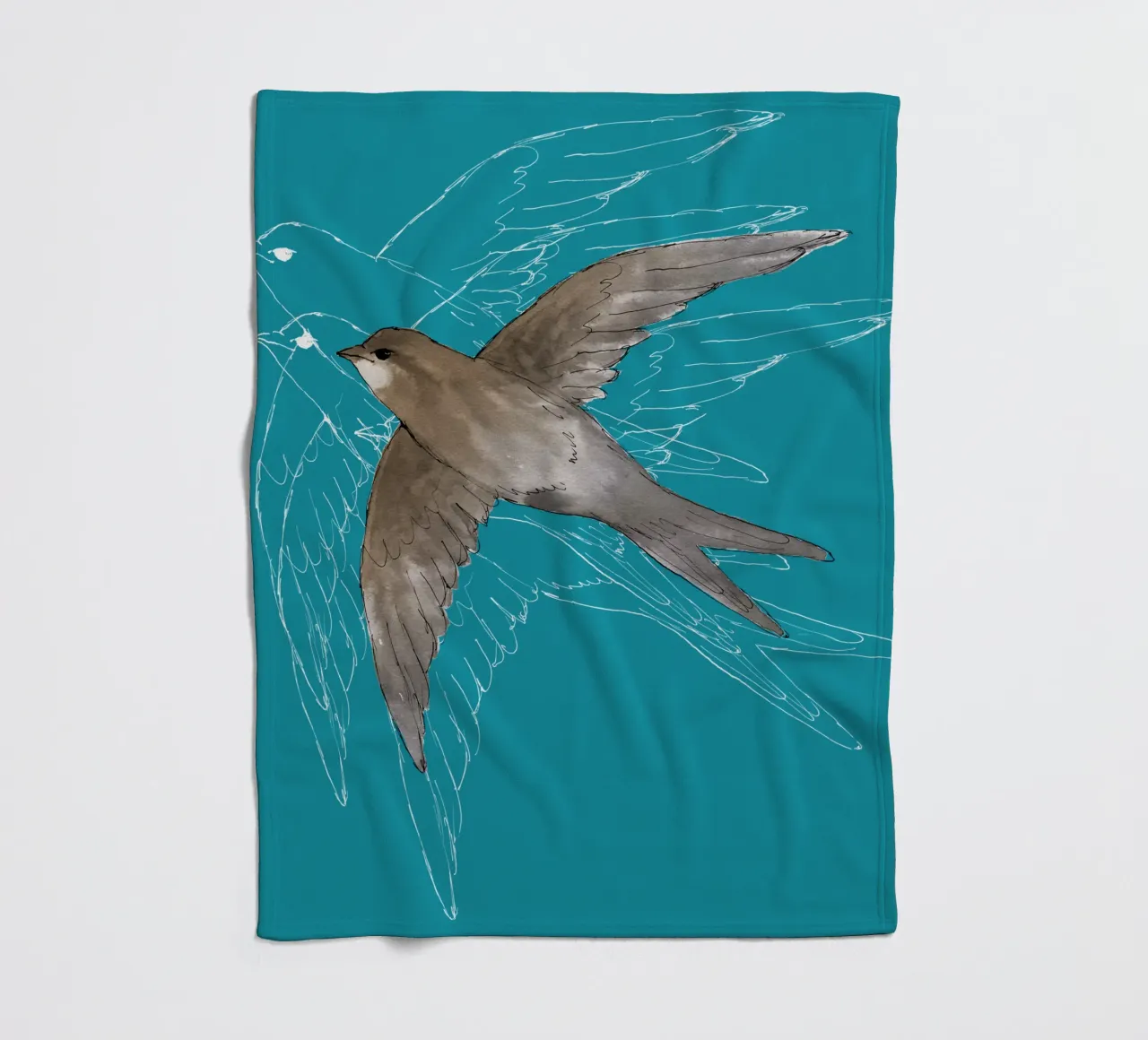 Common Swift in the air fleece blanket by BwiseLizzy