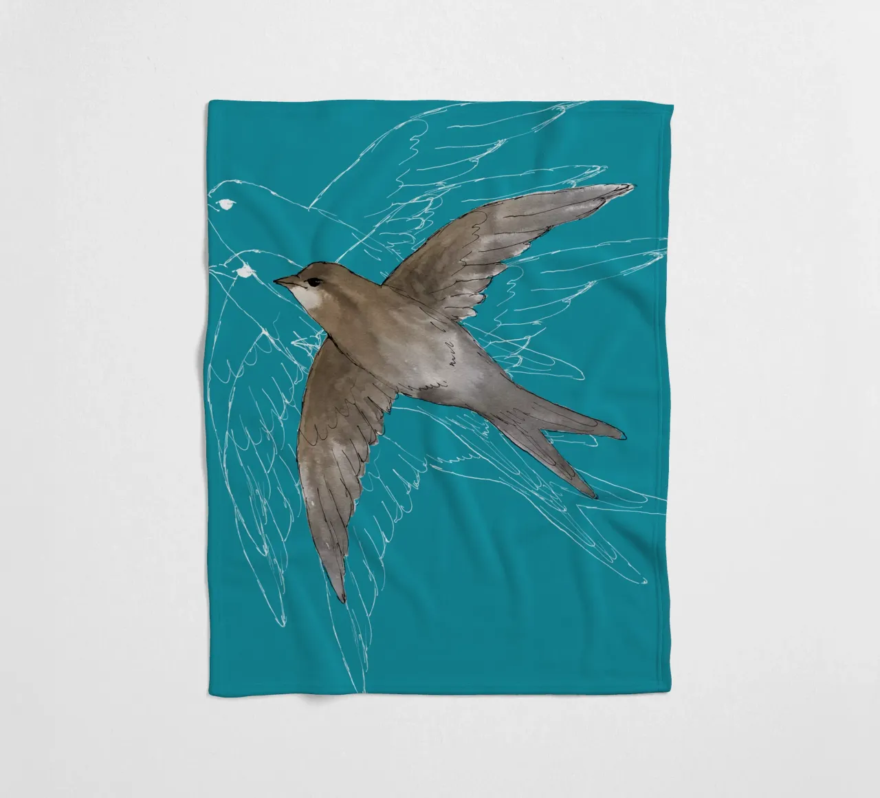 Common Swift in the air fleece blanket by BwiseLizzy