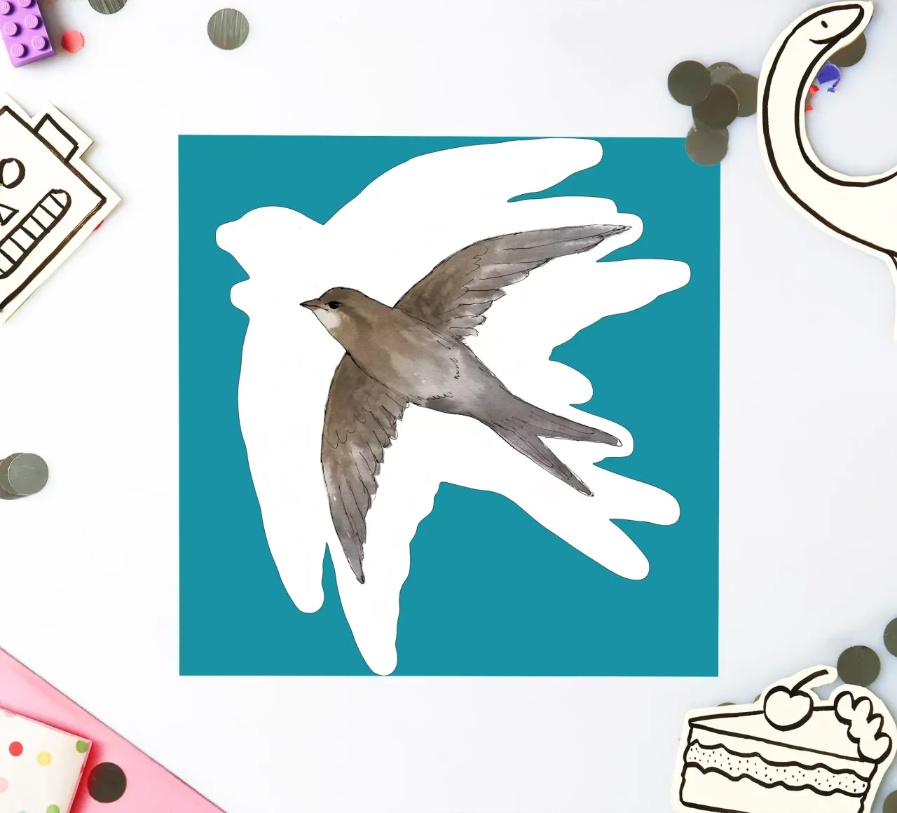 Common Swift dans l'air autocollant de BwiseLizzy