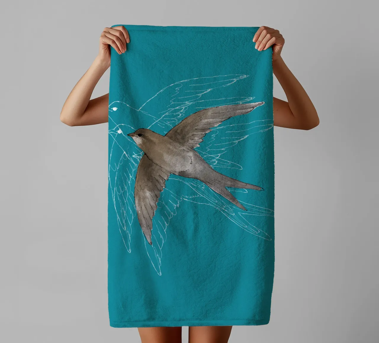 Common Swift dans l'air serviette de bain de BwiseLizzy