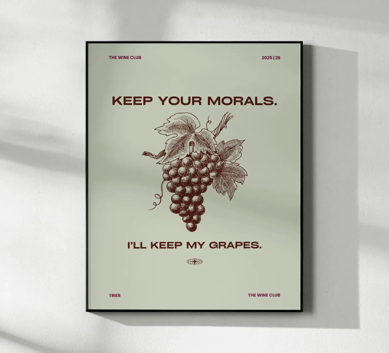 KEEP YOUR MORALS plexiglass da THE WINE CLUB